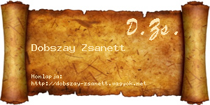 Dobszay Zsanett névjegykártya
